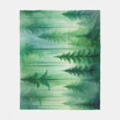 Minimalistisches dunkles Waldgrün-Fleece Fleecedecke (Vorderseite)