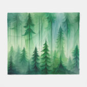 Minimalistisches dunkles Waldgrün-Fleece Fleecedecke (Vorderseite (Horizontal))