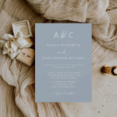 Minimalistisches Dusty Blue in einem Hochzeitcode Einladung