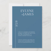 Minimalistisches Dusty Blue Modern Wedding Foto Einladung (Vorderseite)