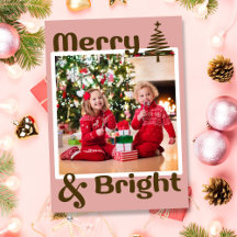 Minimalistisches Dusty Pink Brown Weihnachtsbaum F