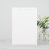 Minimalistisches Dusty Rose Monogramm mit zwei Rah Briefpapier (Stehend Vorderseite)