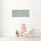 Minimalistisches Dusty Sage Green Brautparty Willk Banner (Insitu)