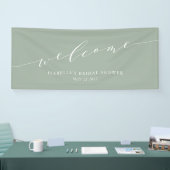 Minimalistisches Dusty Sage Green Brautparty Willk Banner (Messe)