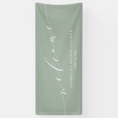 Minimalistisches Dusty Sage Green Brautparty Willk Banner (Vertikal)