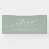 Minimalistisches Dusty Sage Green Brautparty Willk Banner (Horizontal)