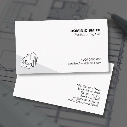 Minimalistisches Echtes Anwesen, Zuhause-Dienstanb Visitenkarte