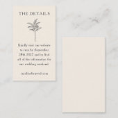 Minimalistisches Ecru Palm Tree Line Ristorante La Begleitkarte (Vorne/Hinten)