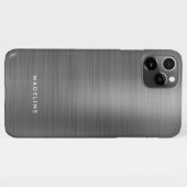 Minimalistisches Edelmetallplattiertes, silbergrau iPhone Hülle (Rückseite (Horizontal))