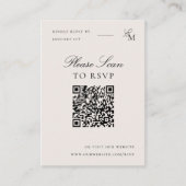 Minimalistisches Editorial-Foto QR-Code Hochzeits- Begleitkarte (Vorderseite)