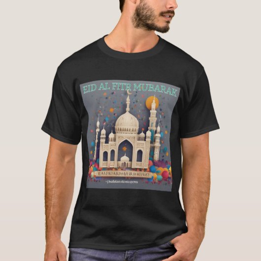 Minimalistisches Eid Al Fitr Crescent Hemd für Män T-Shirt (Vorderseite)