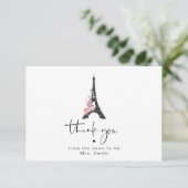 Minimalistisches eiffelturm Brautparty vielen Dank Karte (Stehend Vorderseite)
