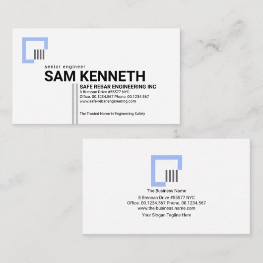 Minimalistisches Einfach-Double Line-Engineering Visitenkarte (Vorne/Hinten)