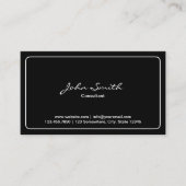 Minimalistisches Einfach Gerahmtes Schwarz Visitenkarte (Vorderseite)