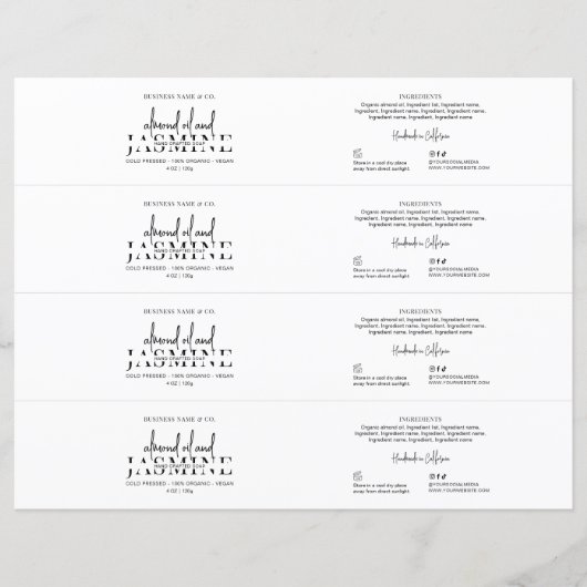 Minimalistisches Einfach-Seife-Bar-Bellyband-Wrap- (Vorderseite)