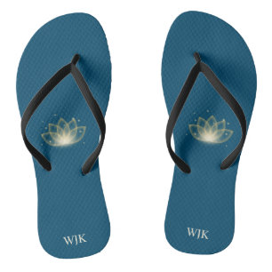 Minimalistisches Einfache Gold Lotus Blume Icon Badesandalen