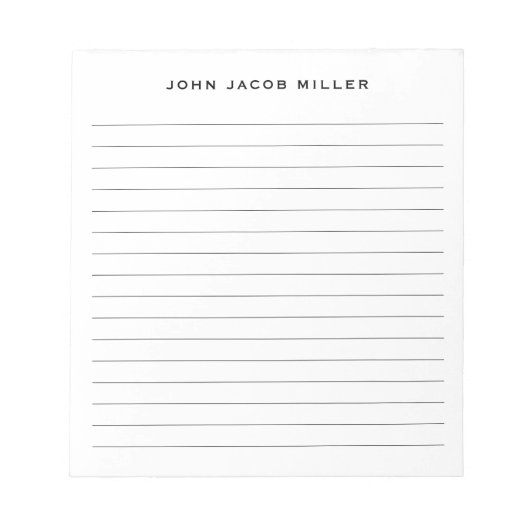 Minimalistisches Einfache Linse Notizblock (Vorderseite)