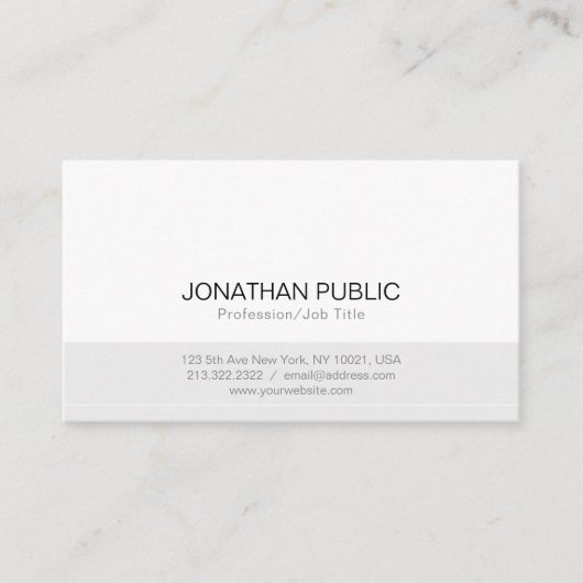 Minimalistisches einfacher Entwurfs-berufliches Visitenkarte (Vorderseite)