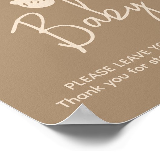 Minimalistisches einfaches Bärenduschbuch Poster (Ecke)