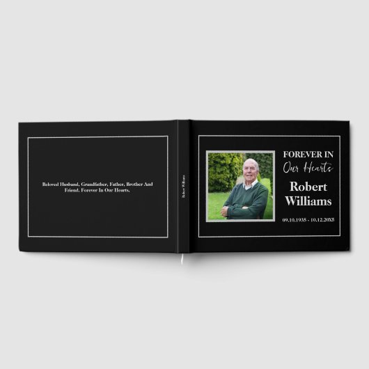 Minimalistisches einfaches Begräbnis Keepake Mermo Gästebuch (Voll)