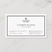 Minimalistisches, einfaches Berufliches Firmenlogo Visitenkarte (Vorderseite)