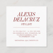 Minimalistisches einfaches Berufliches Foto Modern Quadratische Visitenkarte (Rückseite)