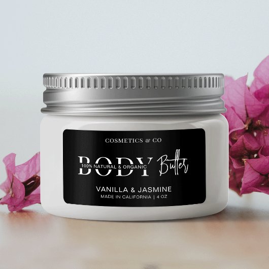 Minimalistisches einfaches Black Body Butter JAR-P Adressaufkleber