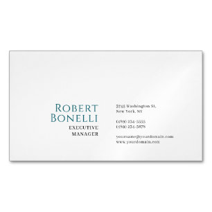 Minimalistisches einfaches Blau und Weiß Modern Magnetische Visitenkarte