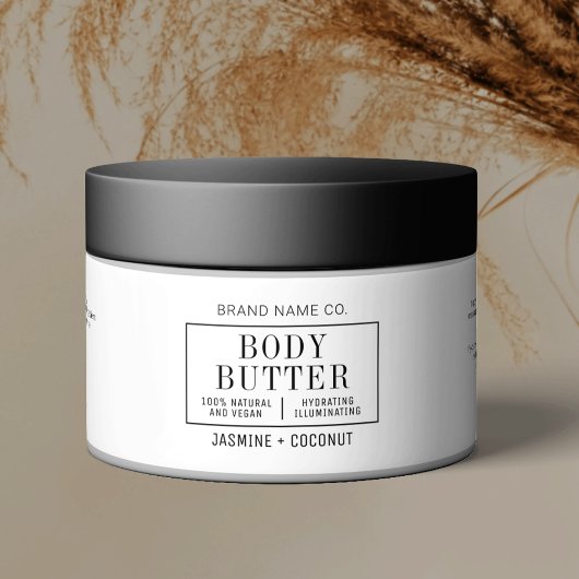 Minimalistisches Einfaches Body Butter Skincare JA Wasserflaschenetikett