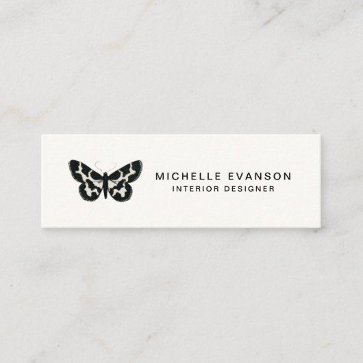 Minimalistisches, einfaches Butterfly-Logo Mini Visitenkarte (Vorderseite)