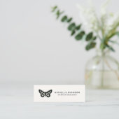 Minimalistisches, einfaches Butterfly-Logo Mini Visitenkarte (Stehend Vorderseite)