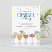 Minimalistisches einfaches Cocktail Party Modernes Einladung (Stehend Vorderseite)