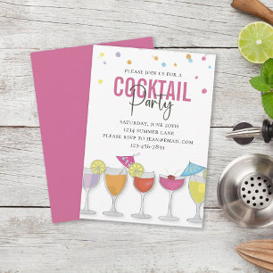 Minimalistisches einfaches Cocktail Party Modernes Einladung