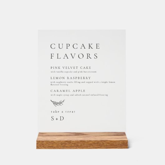 Minimalistisches einfaches Cupcake-Geschmacksschil Acrylschild (Vorderseite)