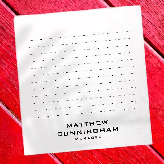 Minimalistisches Einfaches Elegantes Modernes Busi Notizblock