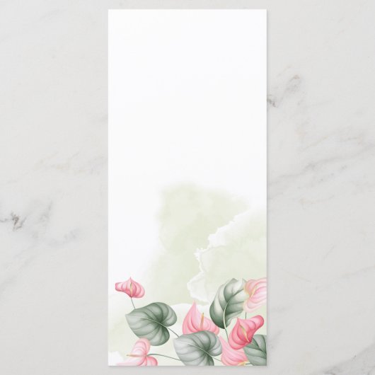 Minimalistisches Einfaches Elegantes modernes Flor Menükarte (Rückseite)