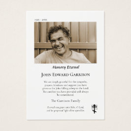 Minimalistisches Einfaches Foto Beerdigung Dankesc