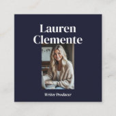 Minimalistisches, einfaches Foto Elegante Dunkle M Quadratische Visitenkarte (Vorderseite)