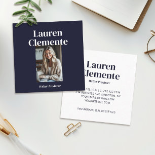 Minimalistisches, einfaches Foto Elegante Dunkle M Quadratische Visitenkarte