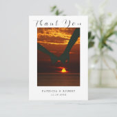 Minimalistisches Einfaches Foto für Jungvermählte Dankeskarte (Stehend Vorderseite)