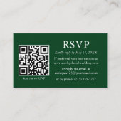 Minimalistisches einfaches Foto Hochzeit QR Green Begleitkarte (Vorderseite)