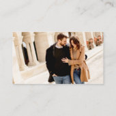 Minimalistisches einfaches Foto Hochzeit QR Korall Begleitkarte (Rückseite)