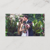 Minimalistisches einfaches Foto Hochzeit QR Lila U Begleitkarte (Rückseite)