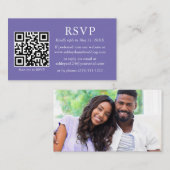 Minimalistisches einfaches Foto Hochzeit QR Periwi Begleitkarte (Vorne/Hinten)