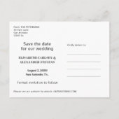 Minimalistisches einfaches Foto Hochzeit speichern Ankündigungspostkarte (Rückseite)