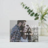 Minimalistisches einfaches Foto Hochzeit speichern Ankündigungspostkarte (Stehend Vorderseite)