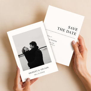 Minimalistisches einfaches Foto Hochzeit speichern Save The Date