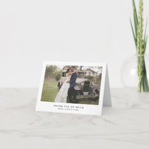 Minimalistisches einfaches Foto Moderne Hochzeit Dankeskarte