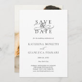 Minimalistisches einfaches Foto Save the Date Einl (Vorne/Hinten)