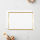 Minimalistisches einfaches Gold, modernes Monogram Mitteilungskarte (Vorderseite/Rückseite Beispiel)